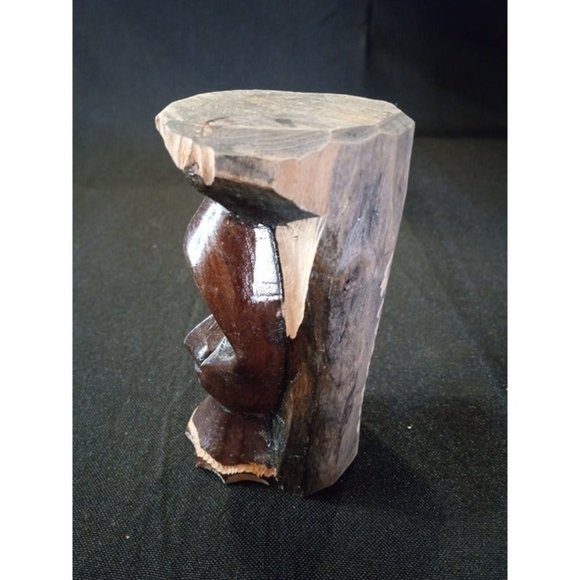 Hand Carved Glazed Wood Mini Statue 4" (9d2)‎ - Picture 2 of 6